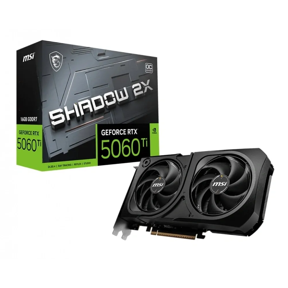 Ekran Kartı Msi RTX5060Ti 16GB Shadow 2X OC Plus GDDR7 128Bit DX12 3