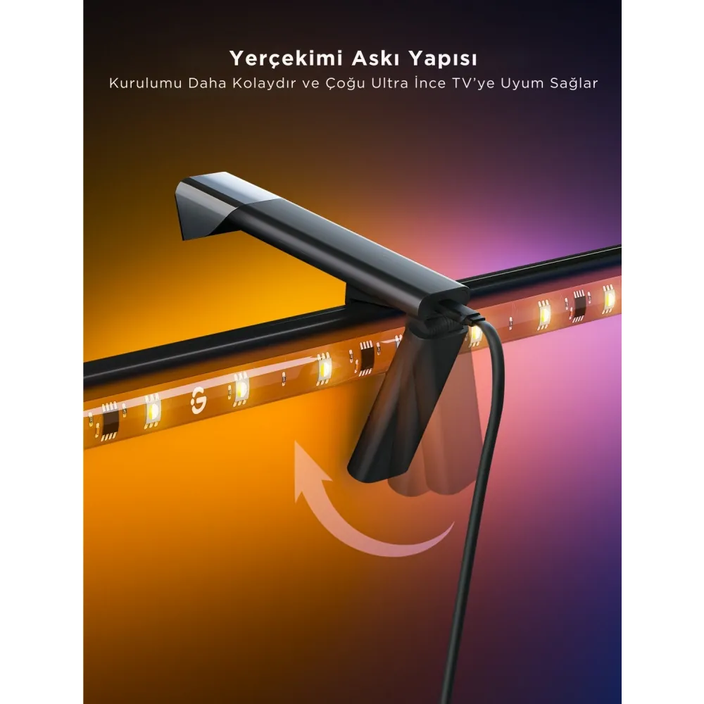 Govee Envisual T3 Lite TV Arkası Led Şerit Renk Ambiyans Aydınlatma H6