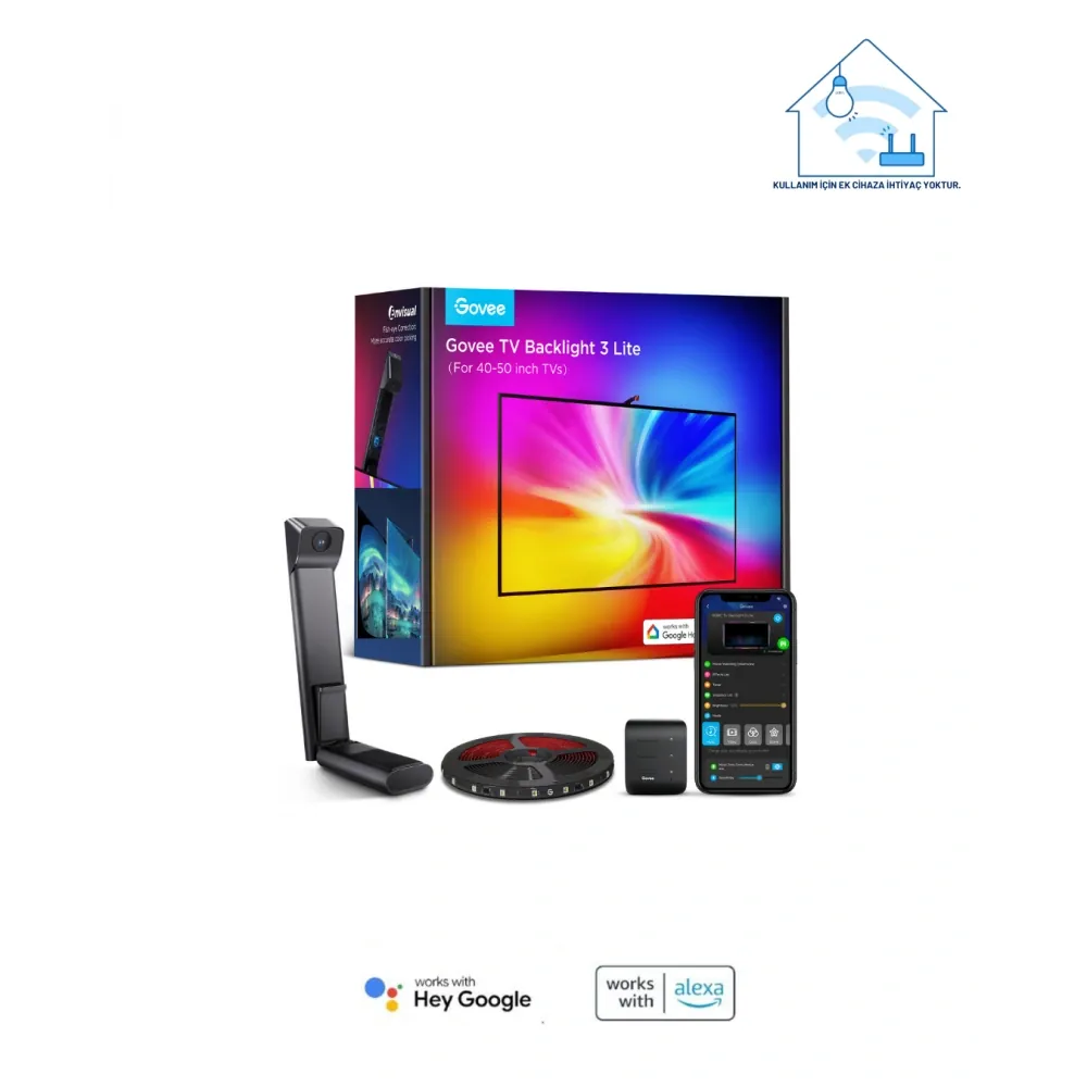 Govee Envisual T3 Lite TV Arkası Led Şerit Renk Ambiyans Aydınlatma H6 2