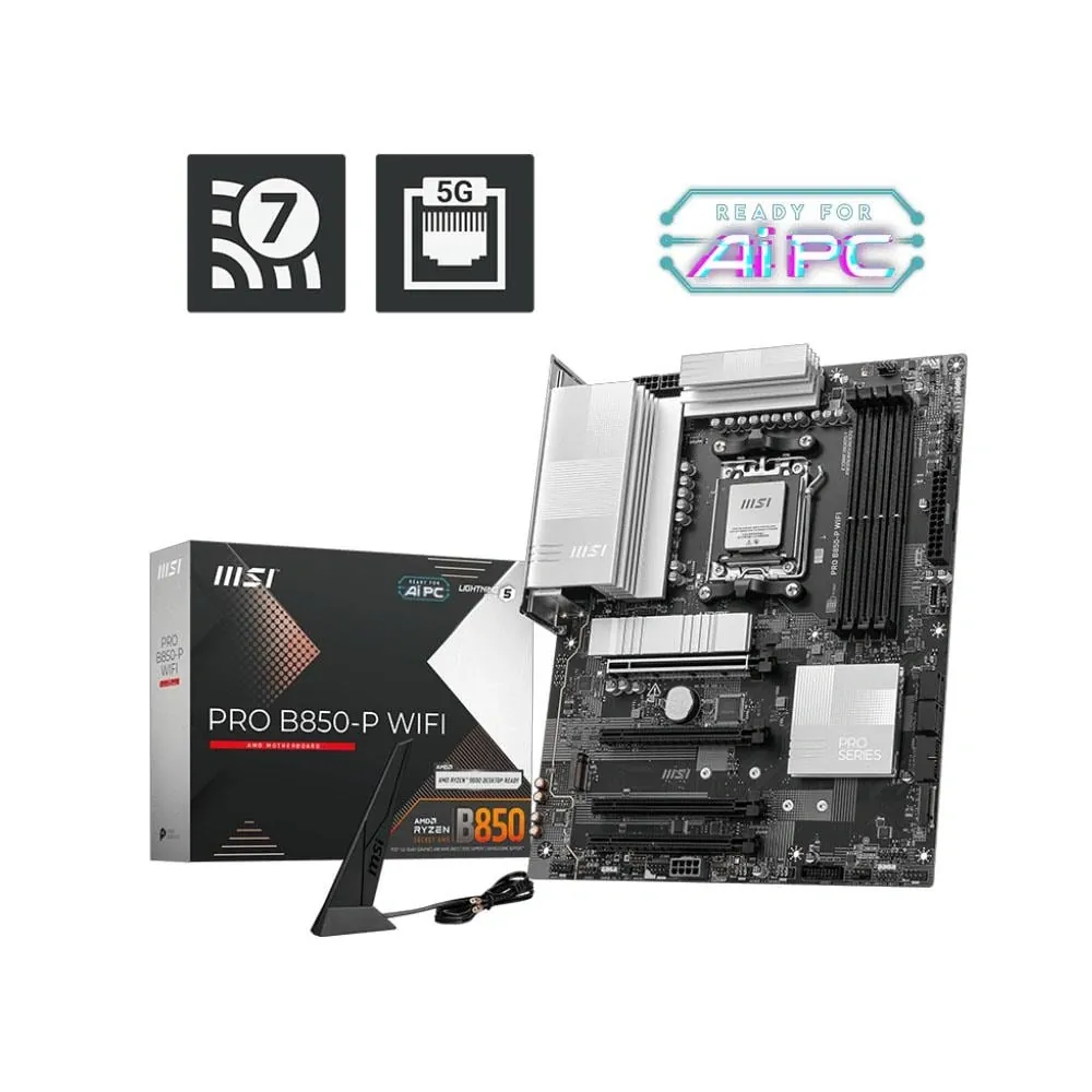 Anakart Msi Pro B850-P Wifi Am5 Ddr5 8200+(Oc)Mhz Atx 4
