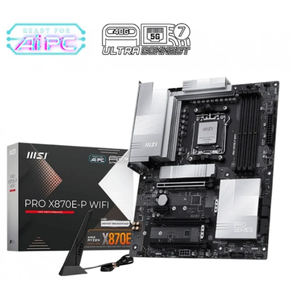Anakart Msi Pro X870E-P Wifi Ddr5 Am5 Ddr5 8200+(Oc)Mhz Atx 2