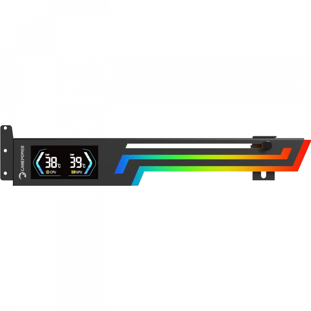 Gamepower Heatsync ARGB LCD Ekran Kartı Tutucu Siyah