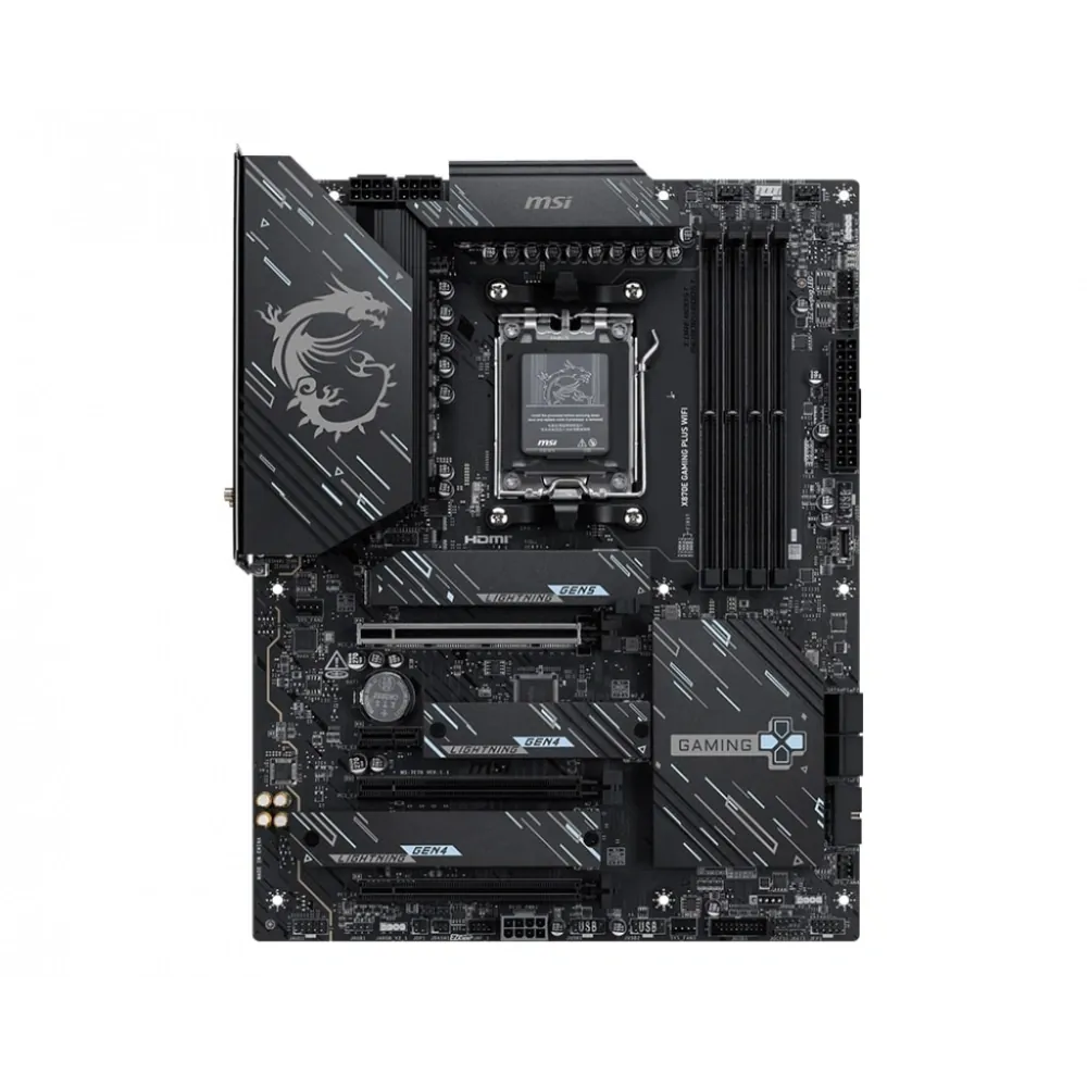 Anakart Msi Gaming Plus X870E Wifi Ddr5 8200+(Oc)Mhz AM5 Atx 3