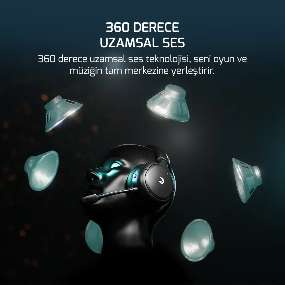 GamePower Aero Ultra Siyah Triple Mode Kablosuz/Bluetooth/2.4G Gaming 2