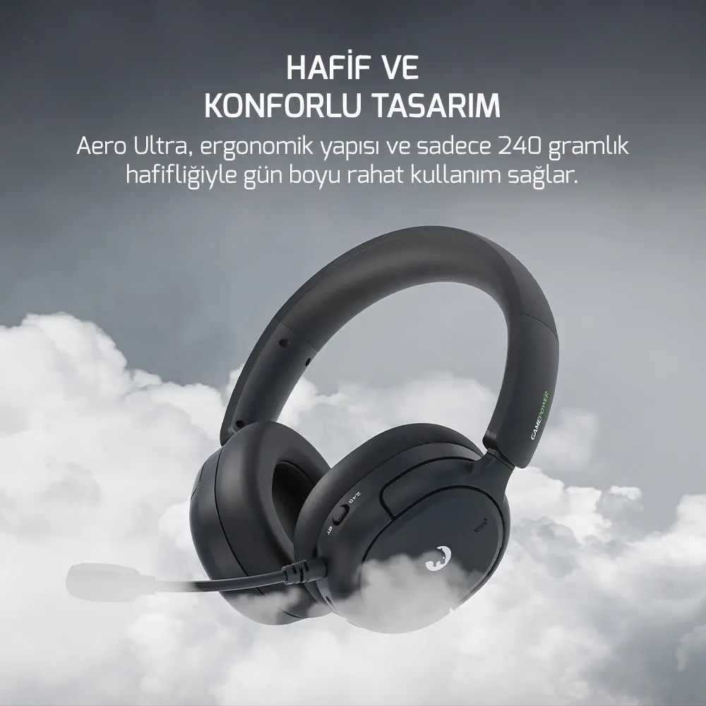 GamePower Aero Ultra Siyah Triple Mode Kablosuz/Bluetooth/2.4G Gaming 4