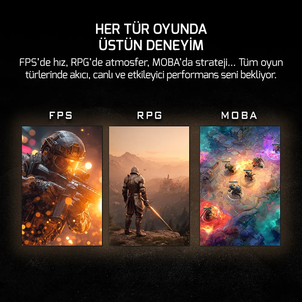 Monitör GamePower Lunis L20 24" 240Hz 0.5Ms VA FHD RGB Pivot