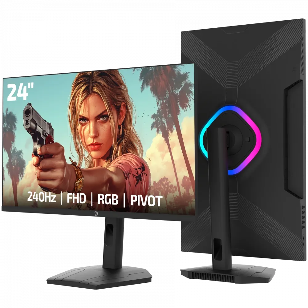 Monitör GamePower Lunis L20 24" 240Hz 0.5Ms VA FHD RGB Pivot 4