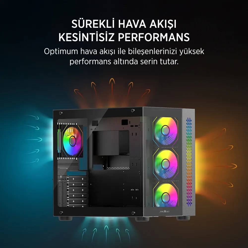 Kasa James Donkey Stark S800 4xARGB Temperli Cam 750W 80+ Bronze ATX S thumbnail 4