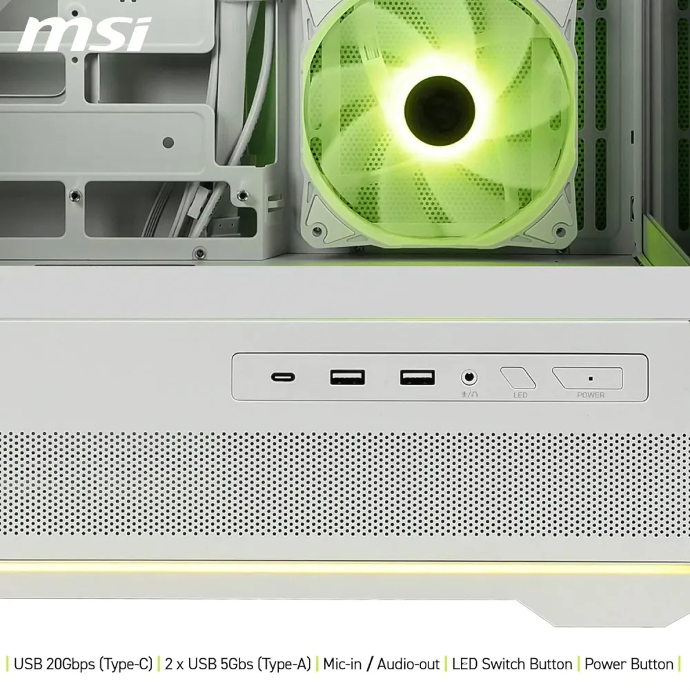 Msi Mpg Pano 110R PZ Beyaz 4xARGB Fan USB 3.2 ATX Mid Tower