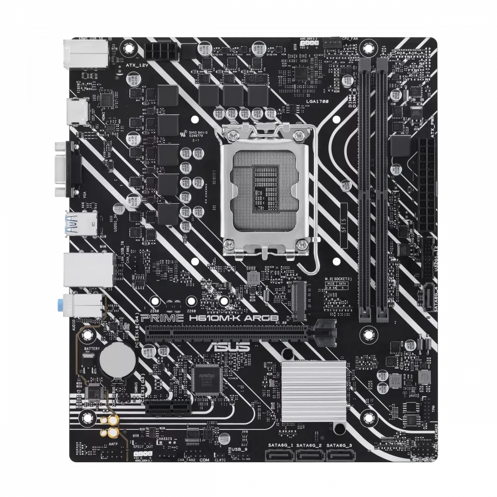 Anakart Asus Prime H610M-K Argb Ddr5 5600Mhz Usb 3.2 Matx 1700p