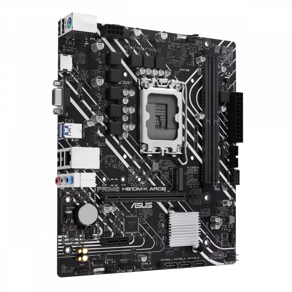 Anakart Asus Prime H610M-K Argb Ddr5 5600Mhz Usb 3.2 Matx 1700p 3