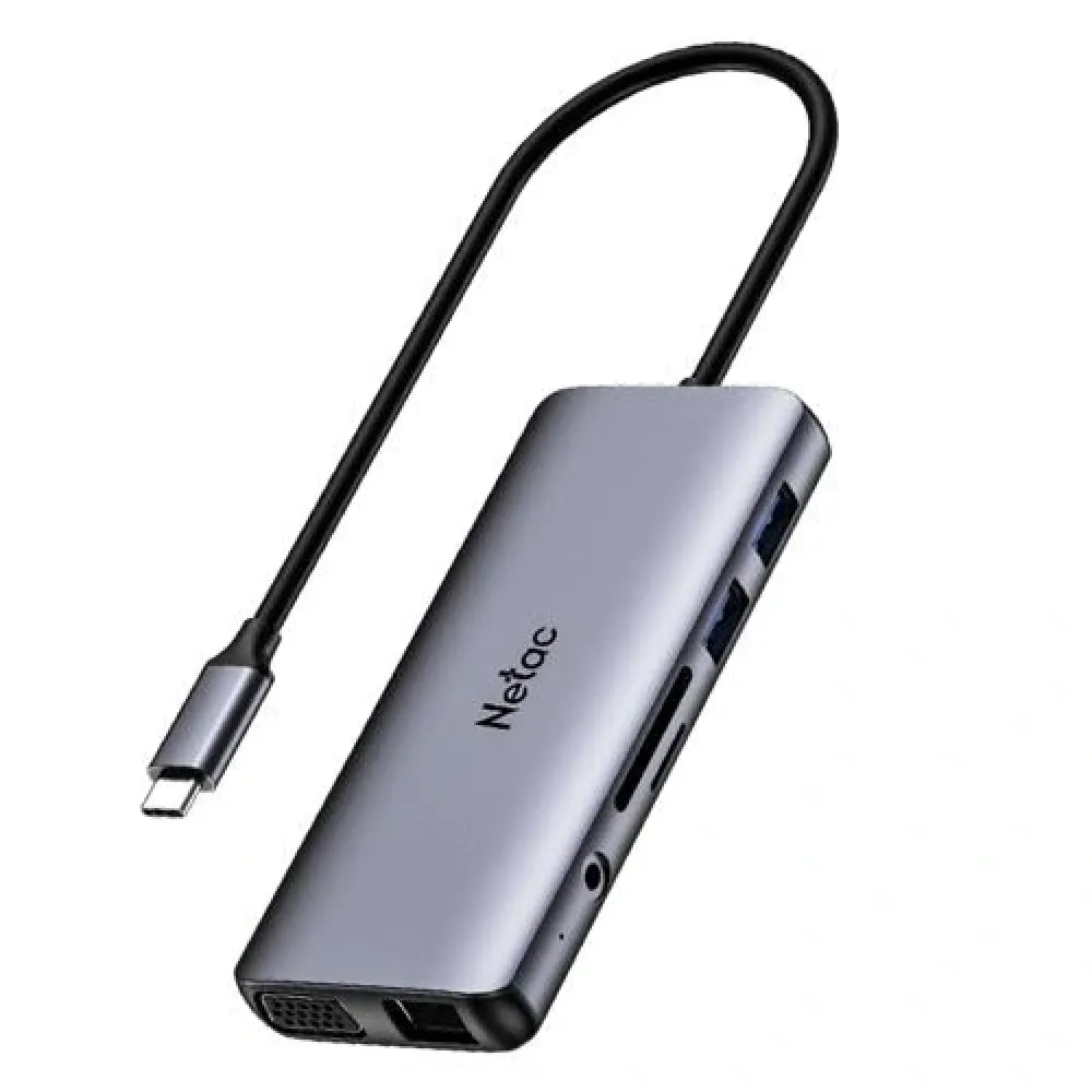Netac WF15 11-in-1 NT08WF15-30GR HDMI 4K/30Hz,2xUSB3.0,USB2.0,VGA,1 RJ 2