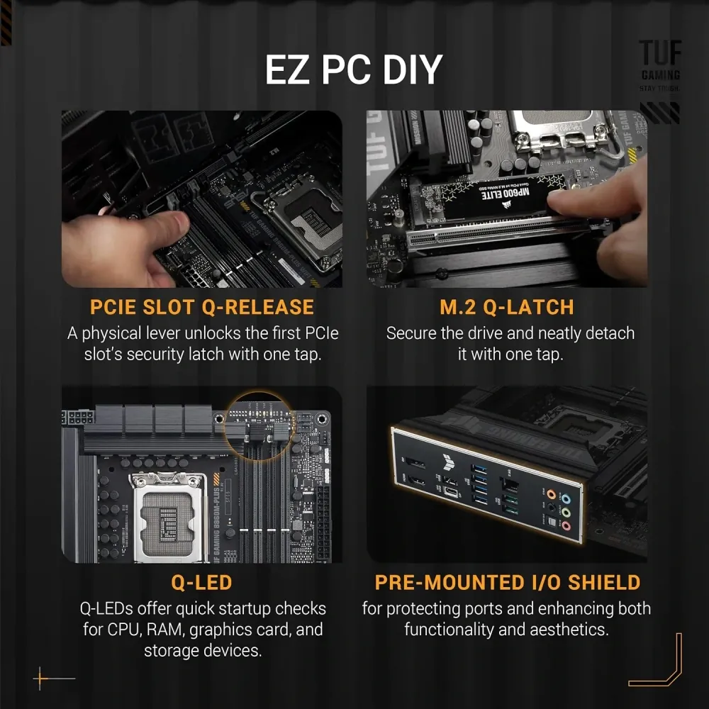 Asus Tuf Gaming B860M-Plus DDR5 Di Hdmi Matx LGA1851 2