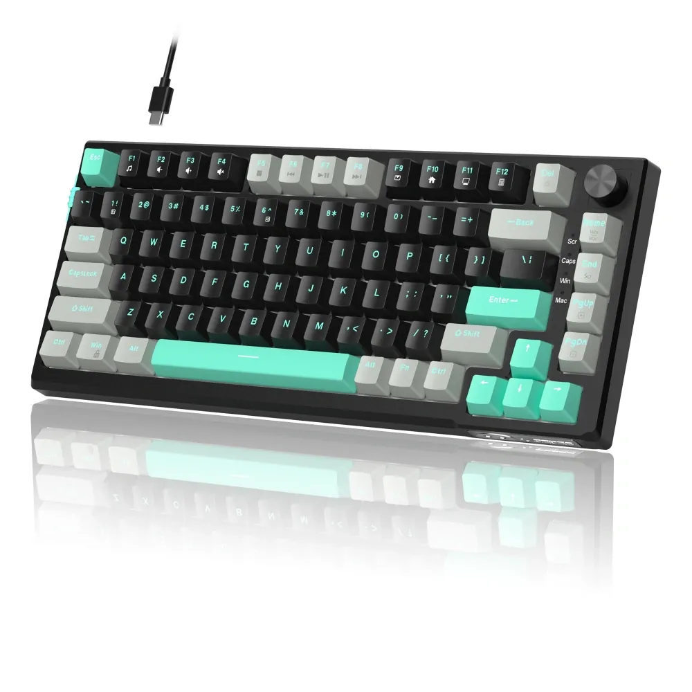MageGee SKY81 83 Tuş Kablolu RGB Hot-Swap Gasket Gri-Siyah Gaming 3