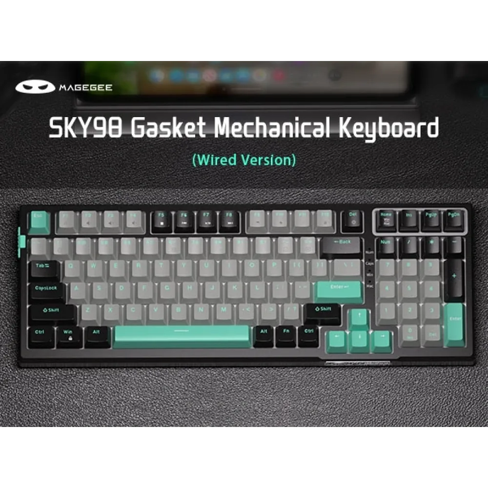 MageGee SKY98 99 Tuş Gasket RGB Hot-Swap Kablolu Siyah-Gri Gaming
