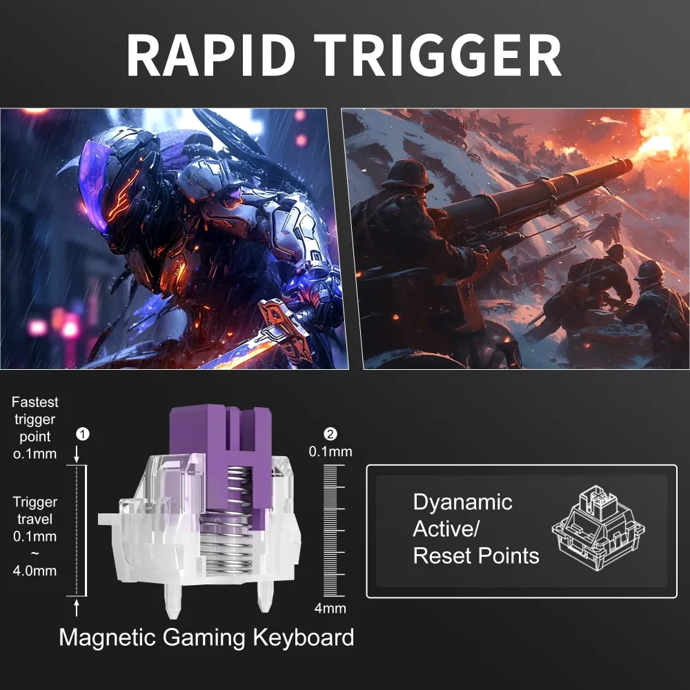MageGee MK-BOX 68 Tuş RGB Hot-Swap Manyetik Kablolu Türkçe Q Siyah 3