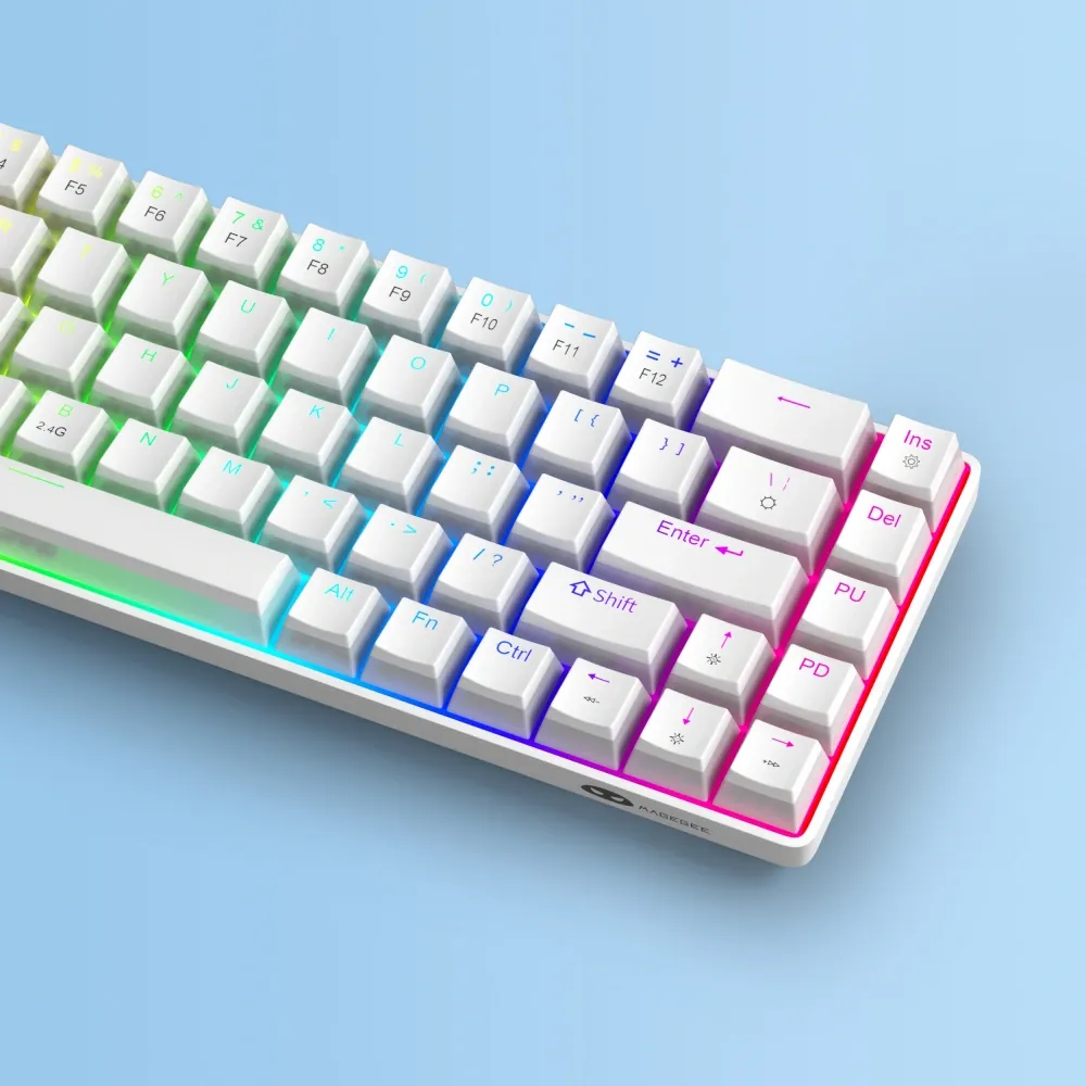 MageGee MK-BOX Pudding 68 Tuş RGB Red Switch Kablolu Beyaz Kablolu