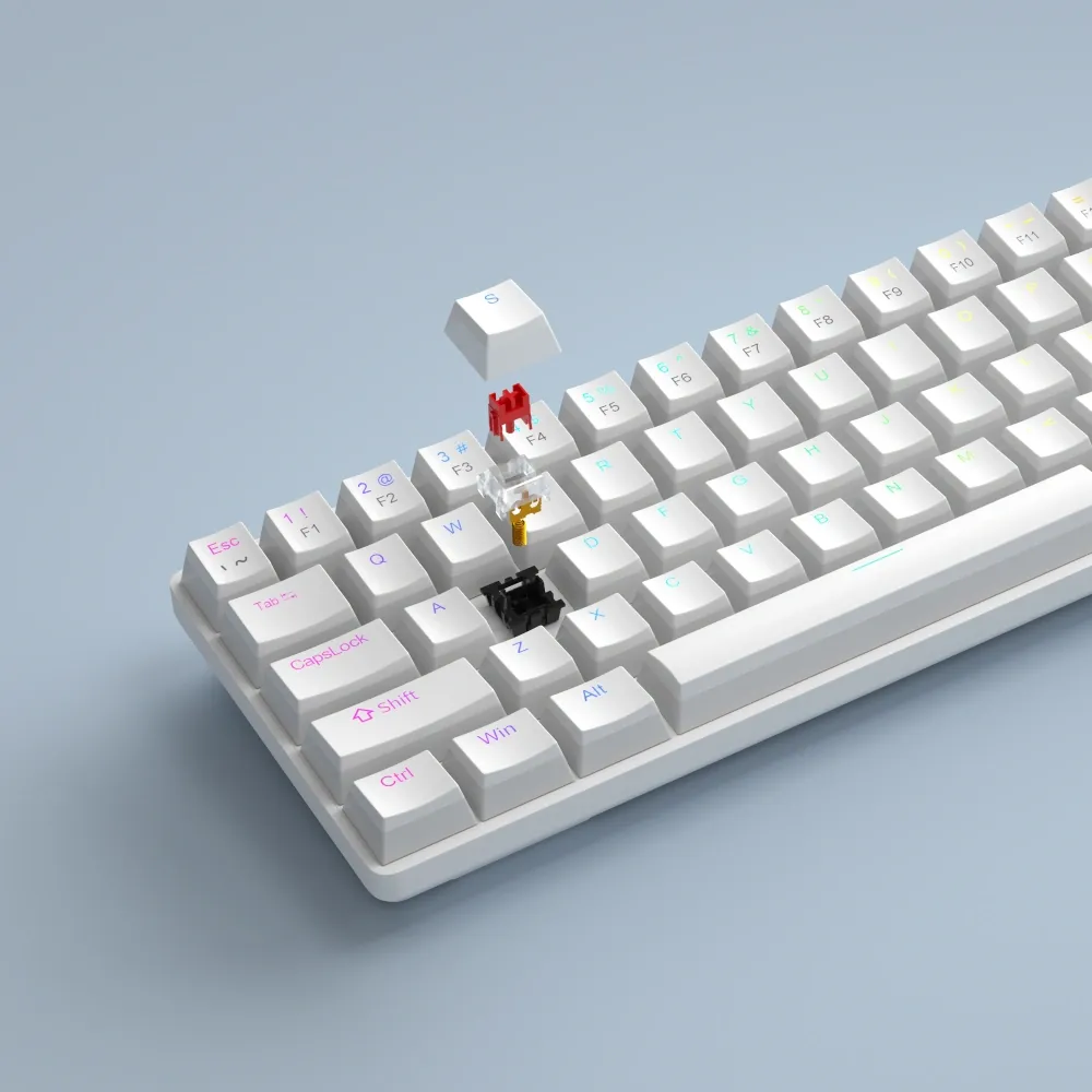 MageGee MK-BOX Pudding 68 Tuş RGB Red Switch Kablolu Beyaz Kablolu 2