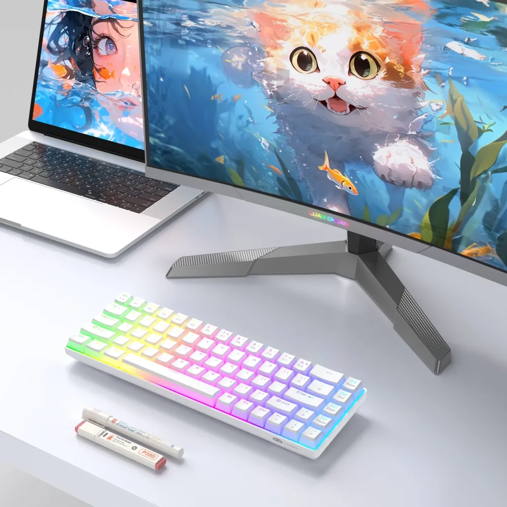 MageGee MK-BOX Pudding 68 Tuş RGB Red Switch Kablolu Beyaz Kablolu 3
