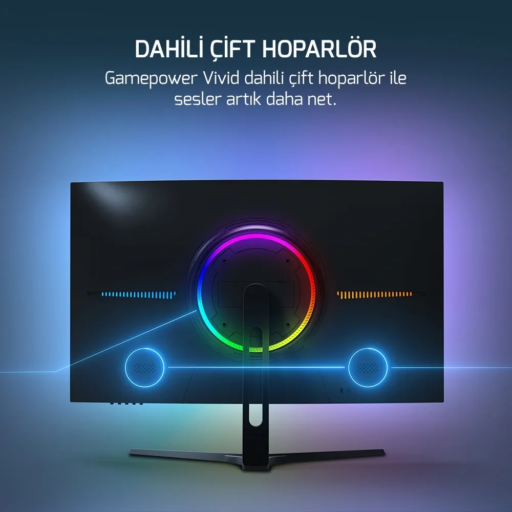 GamePower Vivid T50 27" Curved RGB 200Hz 0.5ms FHD 2x2W Hoparlör
