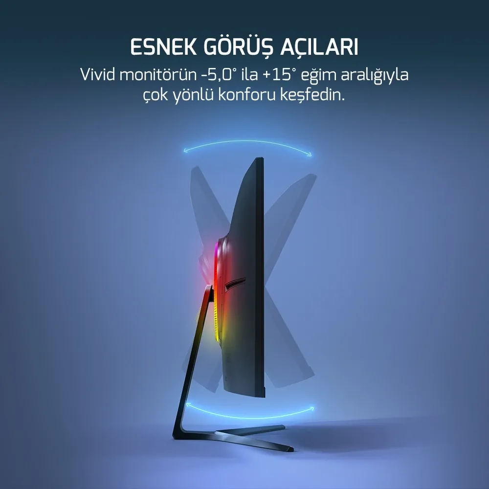 GamePower Vivid T50 27" Curved RGB 200Hz 0.5ms FHD 2x2W Hoparlör 4
