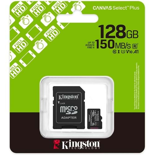 KİNGSTON CANVAS MİCROSDXC SDCS3 128GB HAFIZA KARTI