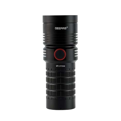 GEEPAS GFL51044 25W YÜKSEK GÜÇLÜ SİYAH LED EL FENERİ VE POWERBANK - SU GEÇİRMEZ ALÜMİNYUM GÖVDE - 15 SAAT ÇALIŞMA SÜRESİ