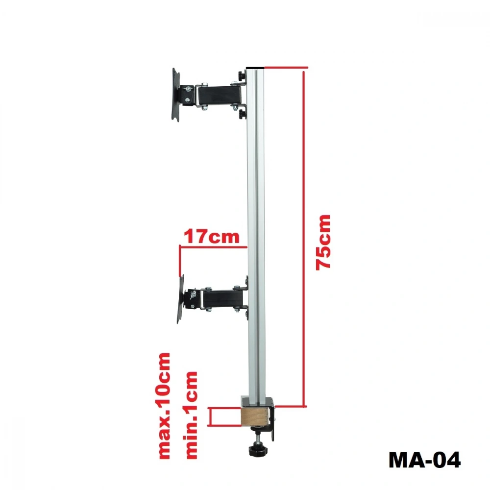 17-27" Masa Üstü Dikey İkili Monitör Askı Aparatı Ma-04