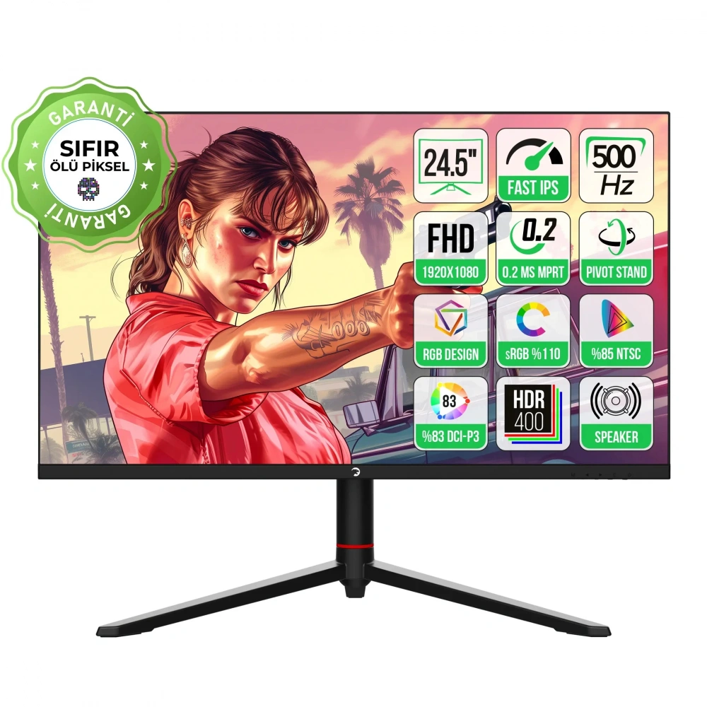 MONITOR GAMEPOWER 24.5" SCORP S10 RGB 500Hz 0.2ms FHD FLAT IPS SPEAKER