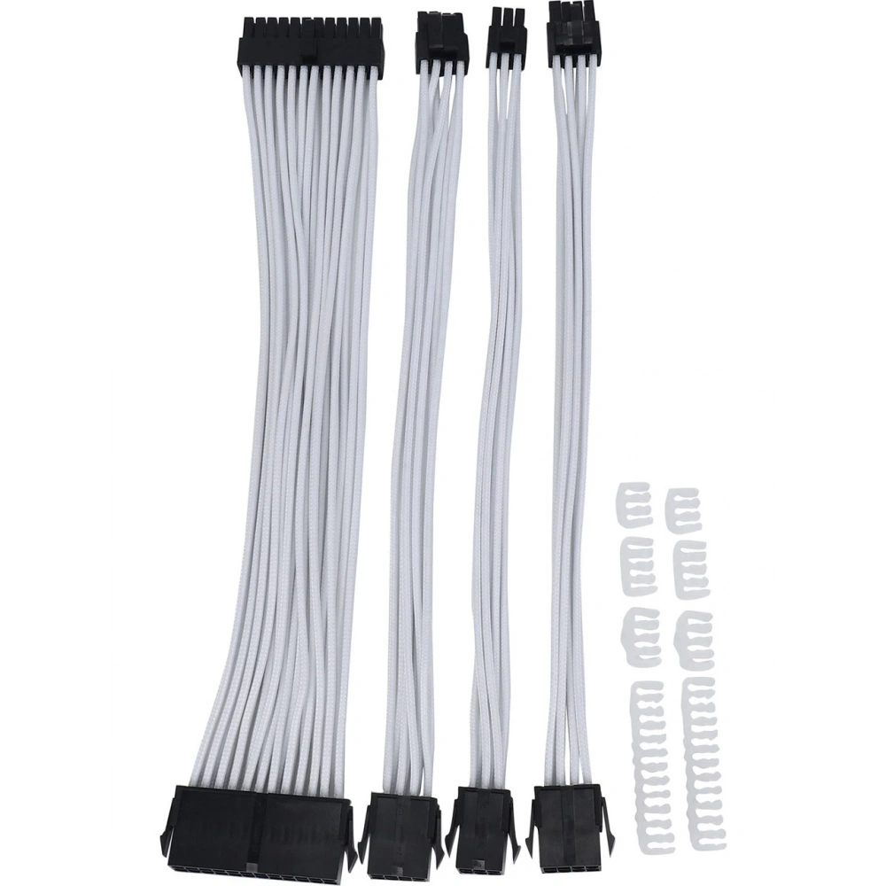 Psu Uzatma Kıt Beyaz 30 Cm 24 Pın / 4+4 Pın / Pcı-E 8Pın / Pcı-E 6 Pın