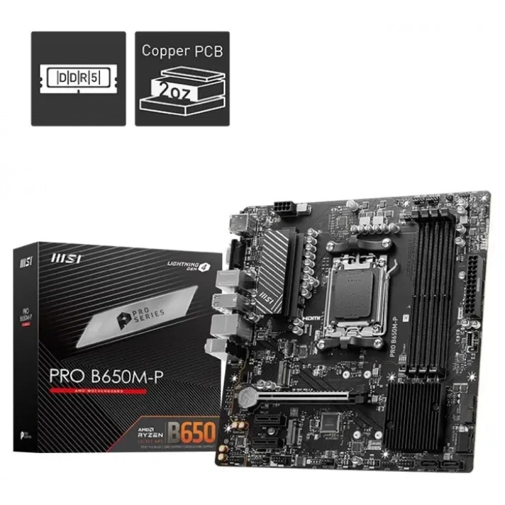 Anakart Msi Pro B650M-P Ddr5 M.2 Am5
