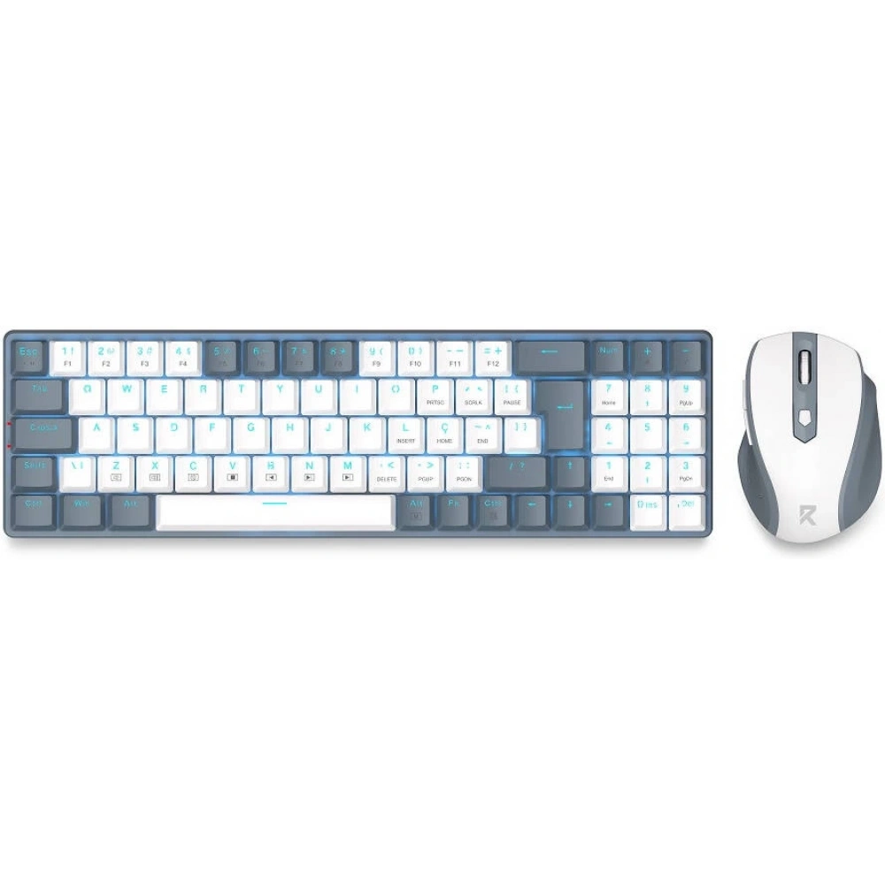 REDRAGON BS-8772GW WIRELESS KEYBOARD AND MOUSE - GRAY/WHITE US LAYOUT