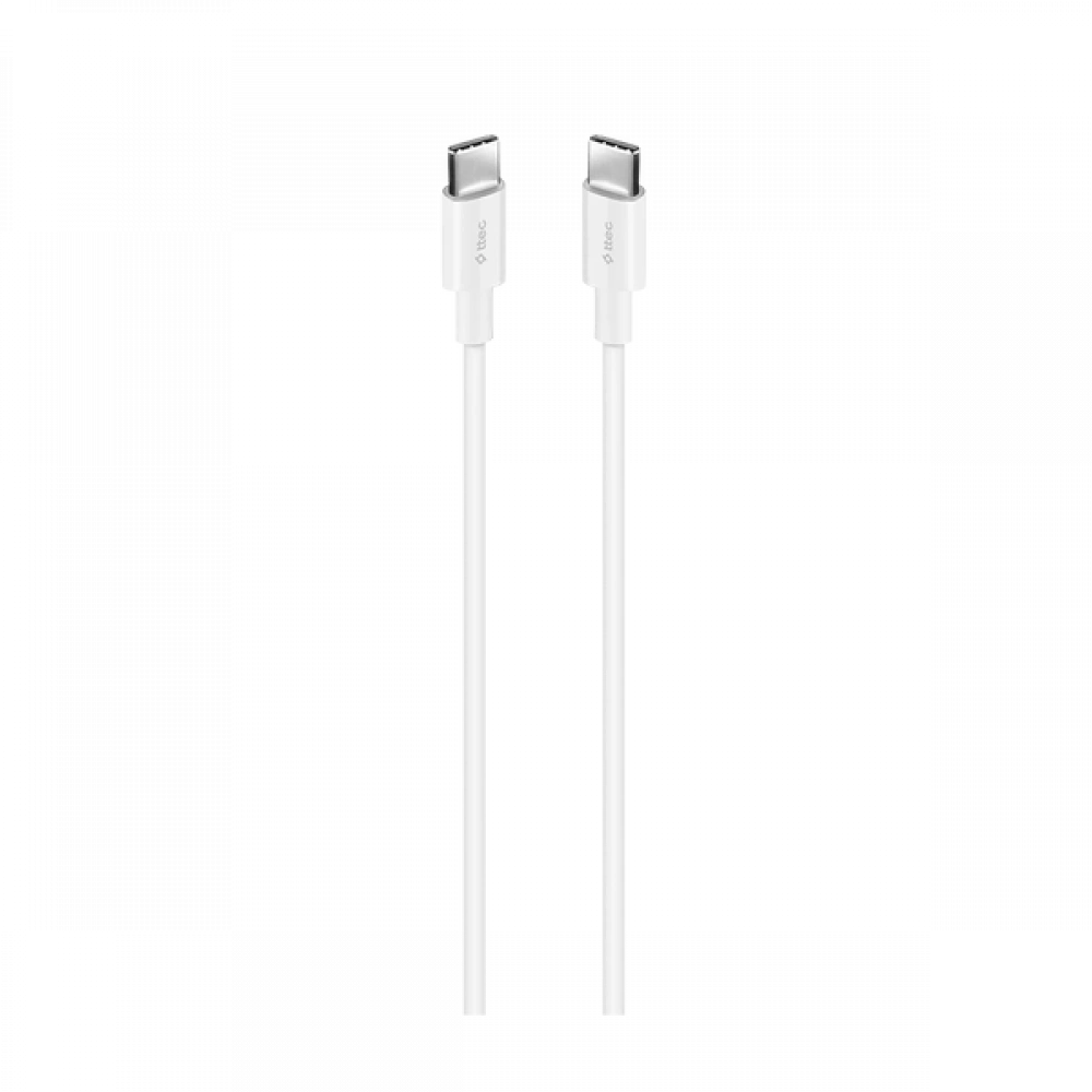 ttec USB-C-USB-C 200cm 60W PD/QC Hızlı Şarj/Data Kablosu Beyaz