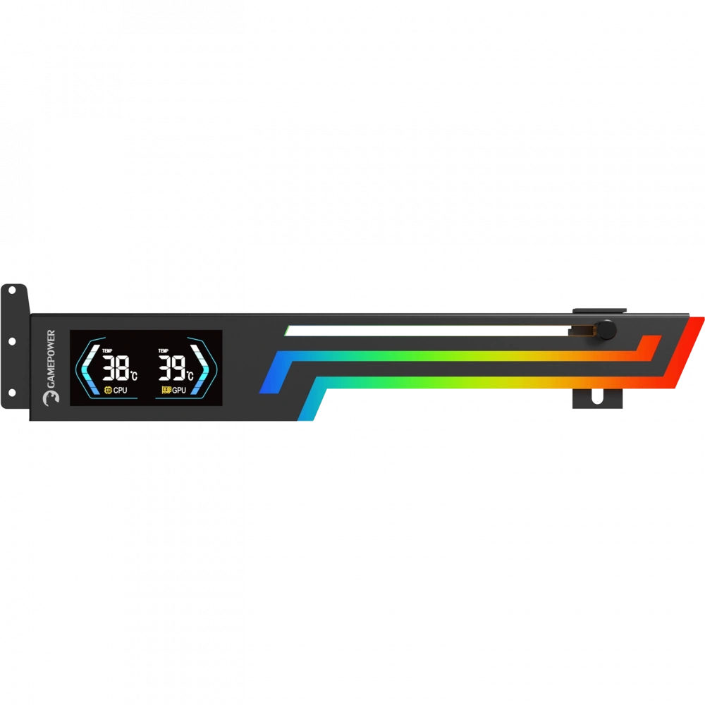 Gamepower Heatsync ARGB LCD Ekran Kartı Tutucu Siyah