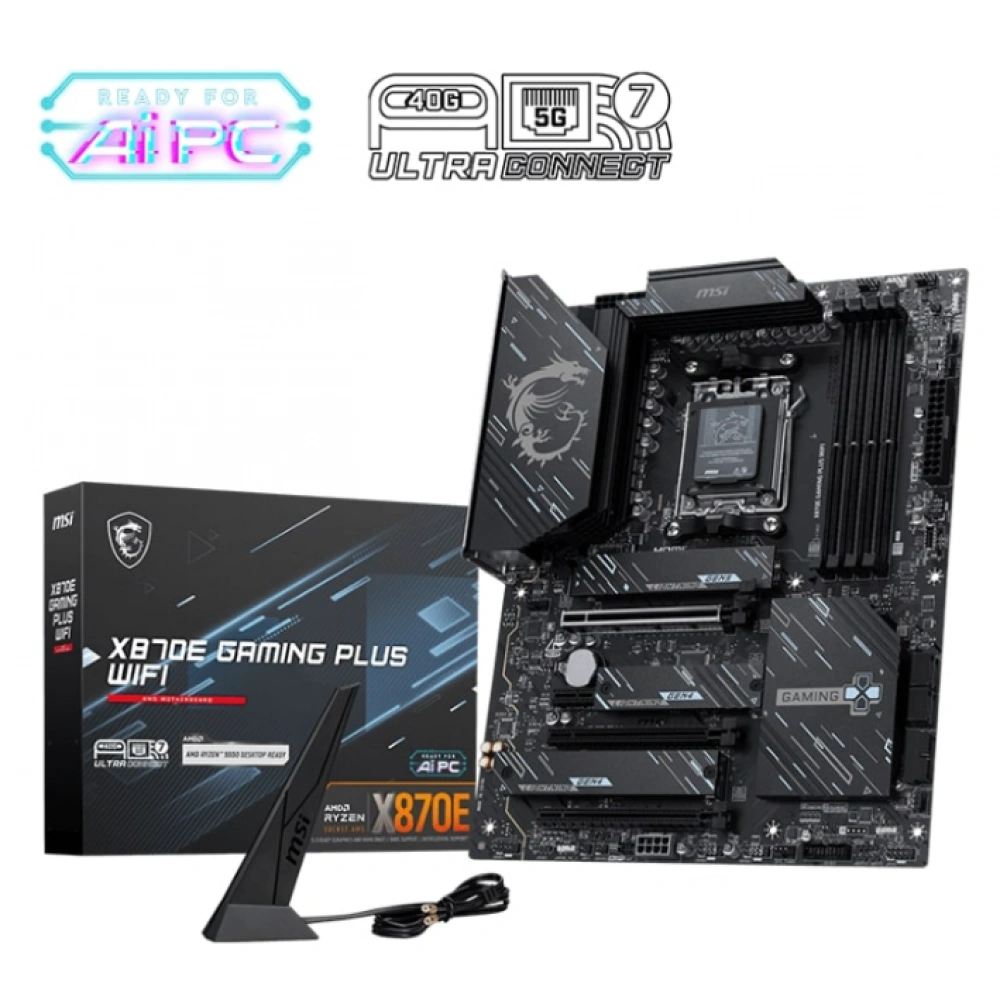 Anakart Msi Gaming Plus X870E Wifi Ddr5 8200+(Oc)Mhz AM5 Atx