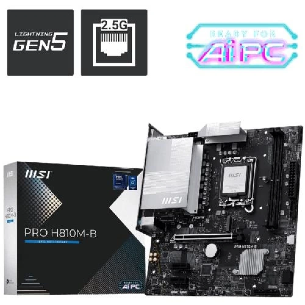 Anakart Msi Pro H810M-B Ddr5 6400Mhz (Oc) M.2 Matx 1851p