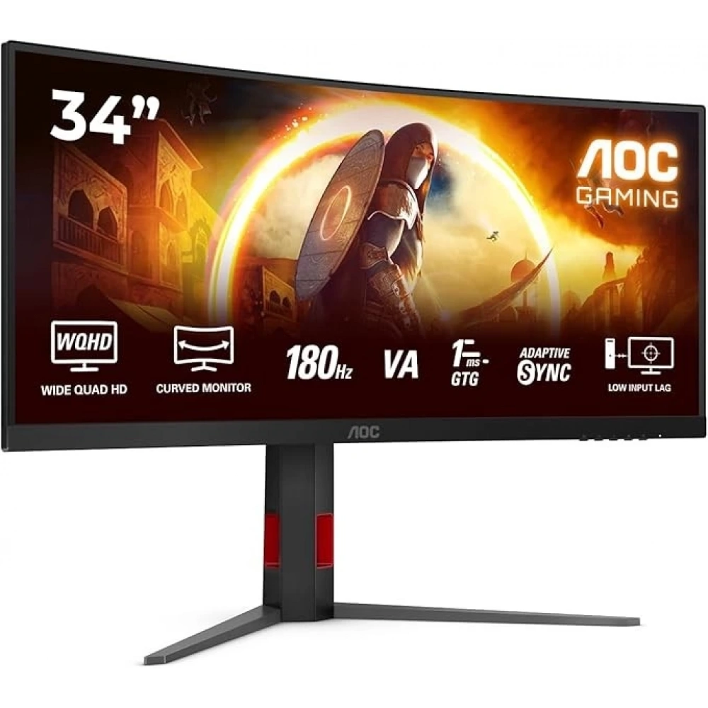 Monitör Aoc 34" CU34G4 180Hz 0.5Ms Freesync VA UWQHD Siyah