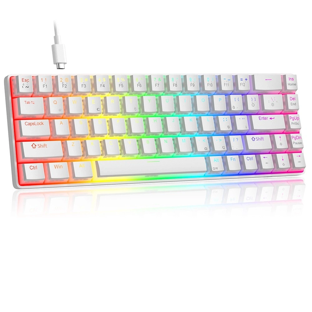 MageGee MK-BOX Pudding 68 Tuş RGB Red Switch Kablolu Beyaz Kablolu