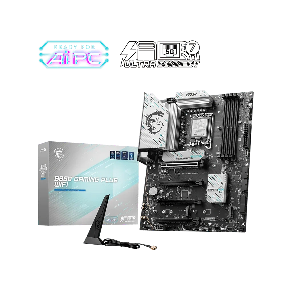 Msi B860 Gaming Plus WiFi DDR5 8800+(OC)MHz Wi-Fi 7 ATX 1851
