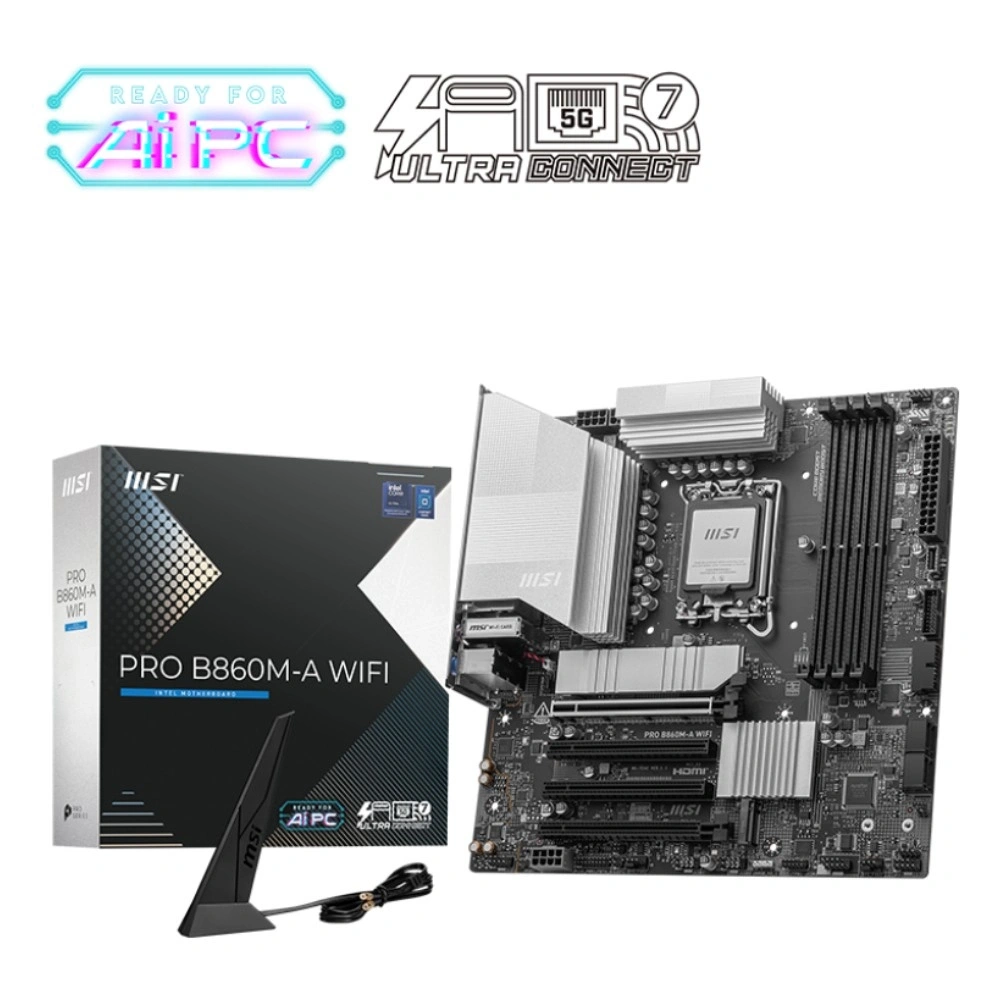 Msi Pro B860M-A WiFi DDR5 8800+(OC)MHz Wi-Fi 7 mATX 1851