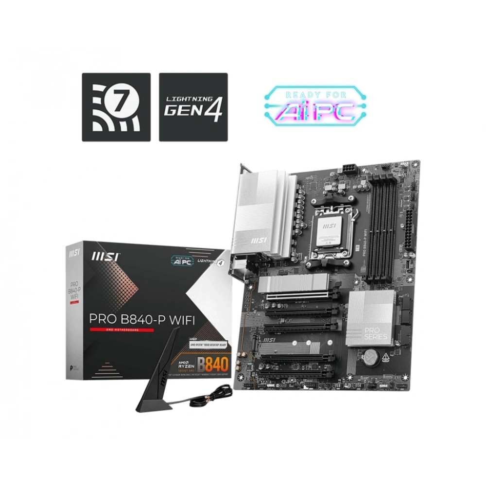 Msi Pro B840-P WiFi DDR5 8000MHZ(OC) Wi-Fi 7 Atx Am5