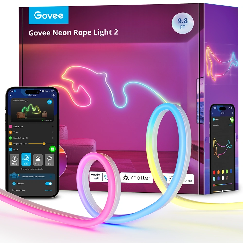 Govee Şekillendirilebilir Neon LED Şerit 2.Nesil (3MT)-Beyaz -H61D3301