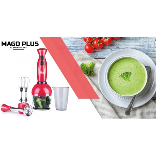 MAGO PLUS BLENDER SETİ-KIRMIZI 5